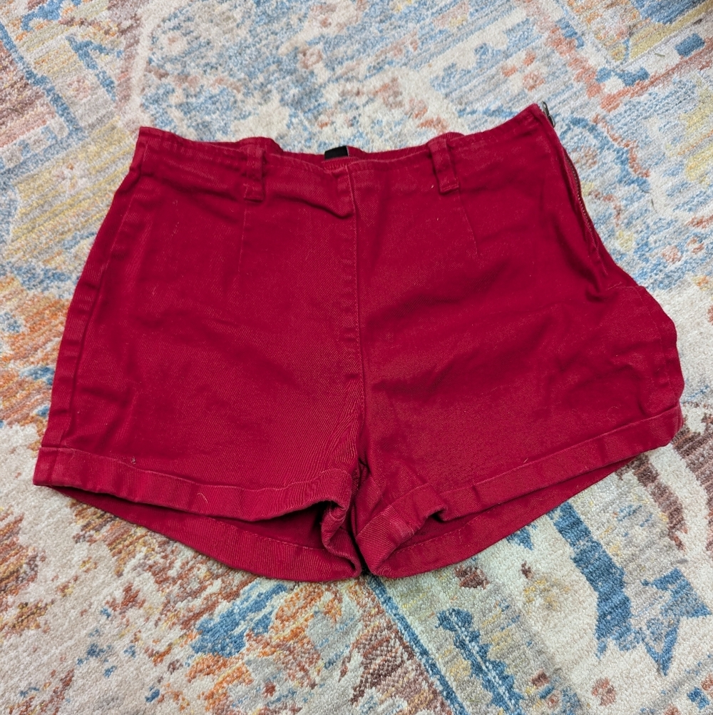 Forever 21 High Waist Red Shorts